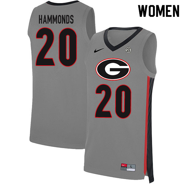 2020 Women #20 Rayshaun Hammonds Georgia Bulldogs College Basketball Jerseys Sale-Gray - Click Image to Close